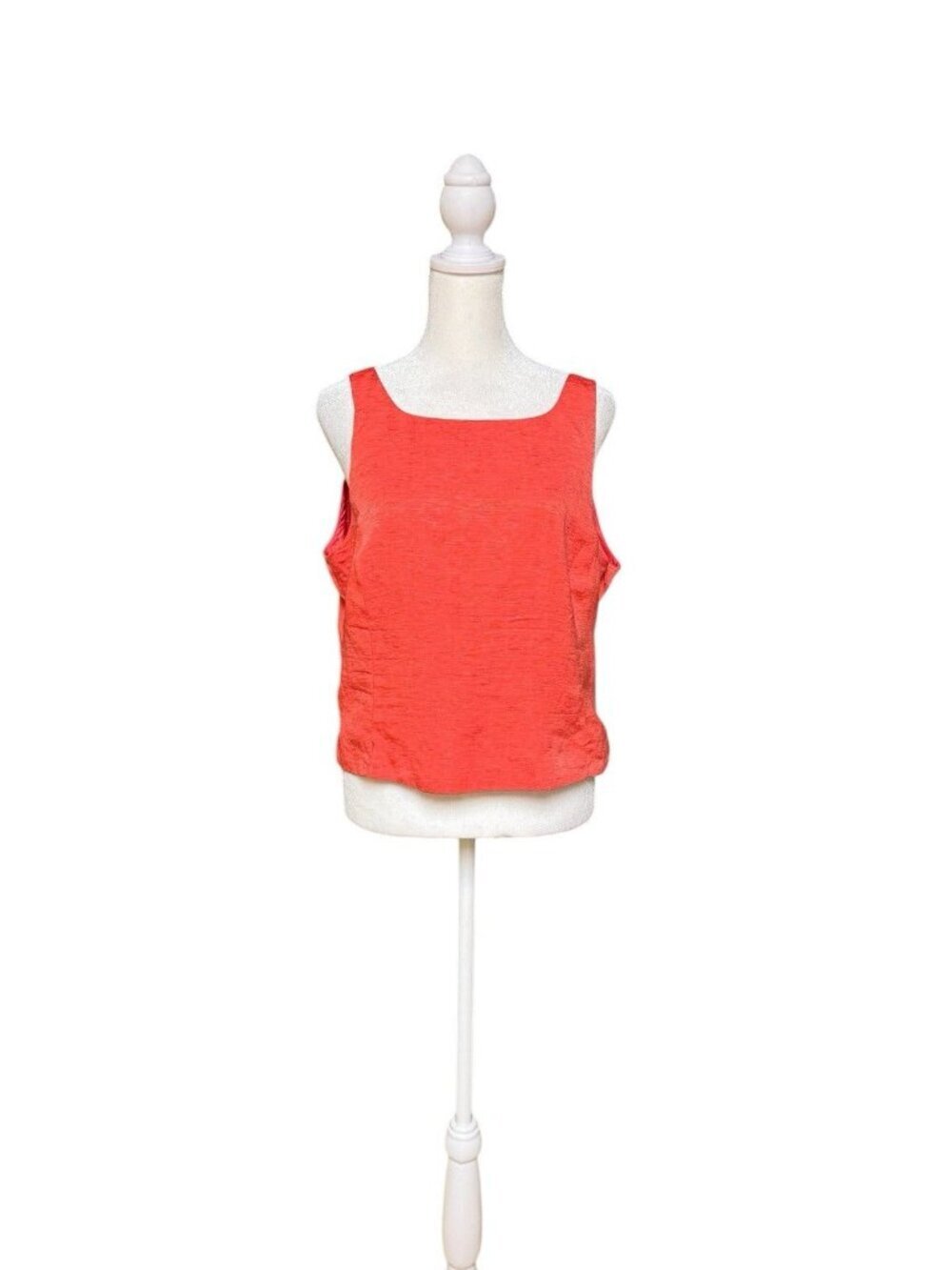 Valerie Stevens Silk Linen Top Coral Sleeveless Blouse 10